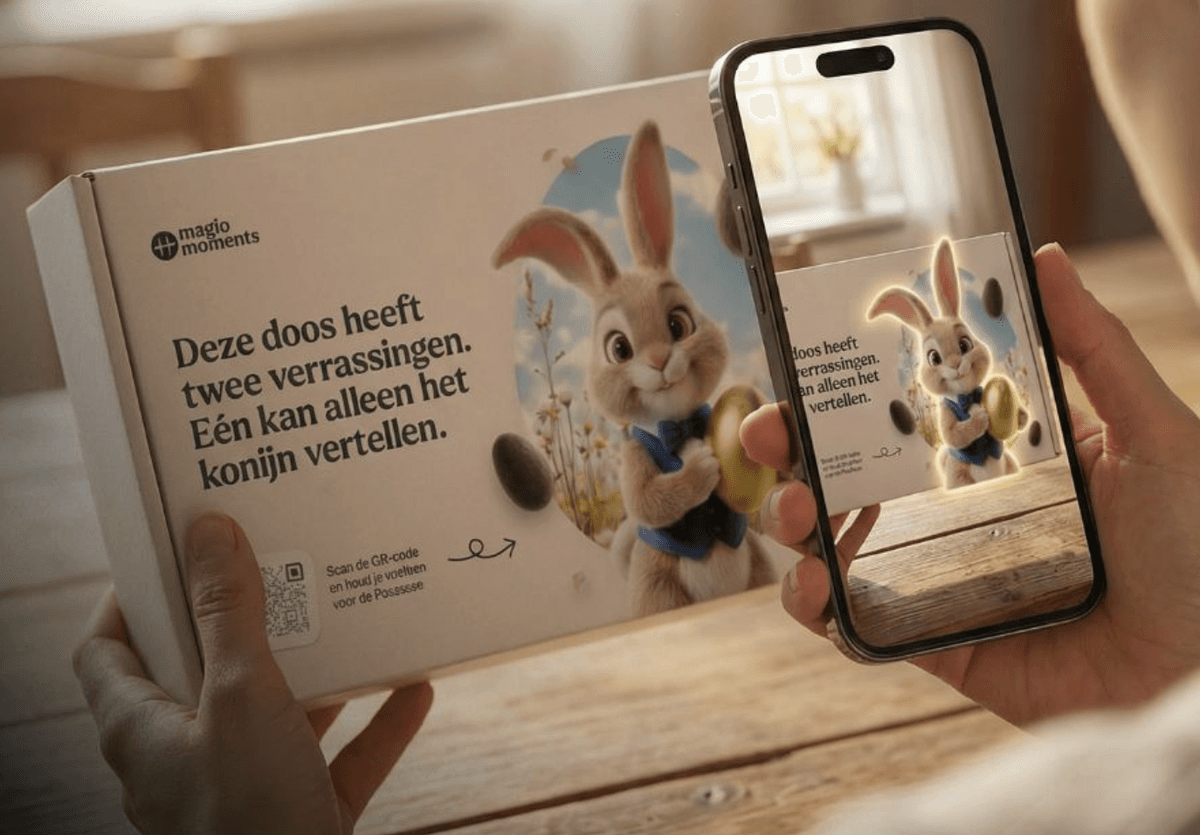 Paashaas doos met QR-code
